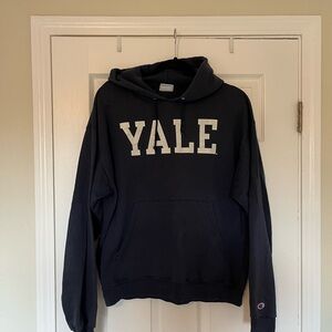Vintage Champion Reverse Weave Navy Yale Hoodie